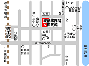 東部コミュニティ図書館　マップ